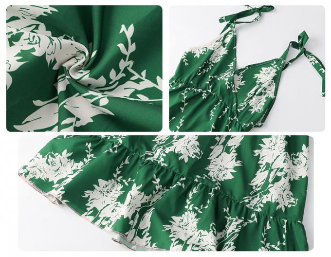 207520 mujeres sin mangas del vestido de la playa del cuello en v muy escotado por detrás verde atractivo de la venta al por mayor 2018 mini